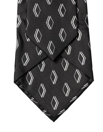 Dolce & Gabbana Silk Diamond-Patterned Necktie - Black