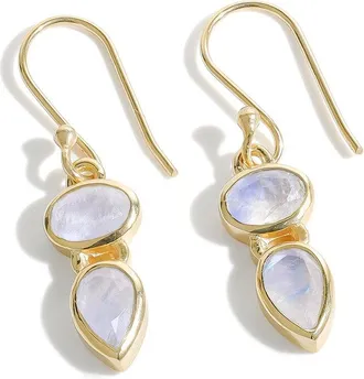 Tiramisu Plated 3.32 Ct. Tw. Rainbow Moonstone Dangle Earring