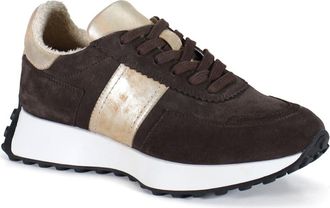 Diba KNOW IT ALL Comfort Casual Sneaker in Dark Brown/gold at Nordstrom, Size 7.5