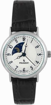 Peugeot Sun-Moon Round Vintage Leather Watch- 26MM in Black at Nordstrom