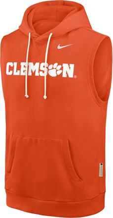 Nike Clemson Sideline Nike Mens Dri-FIT College Sleeveless Pullover Hoodie in Orange | 03B489MCLN-65K
