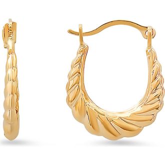 Queen Jewels 10K Petite U-Shape Hoop Earrings in Gold at Nordstrom Rack