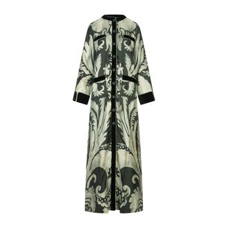 F.R.S. For Restless Sleepers F.R.S For Restless Sleepers, Single-Breasted Coats, female, Green, L, Damasene Silk Robe