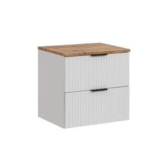 Petits Meubles Mueble bajo lavabo 60cm encimera tableros de melamina y mdf blanco
