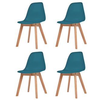 vidaXL Vidaxl - Sillas De Comedor 4 Unidades Pl&aacute;stico Turquesa