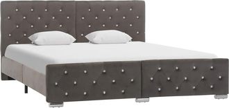 vidaXL Estructura De Cama Sin Colch&oacute;n Terciopelo Gris 160x200 Cm Vidaxl