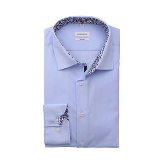 Seidensticker Heren, Overhemden, Blauw, Maat: M