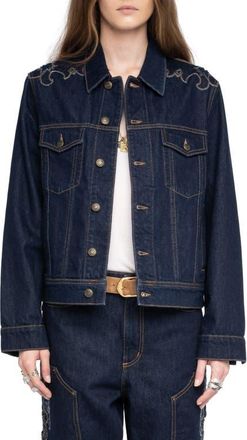 Zadig&Voltaire Bases Western Denim Jacket in Brut at Nordstrom, Size X-Small Regular