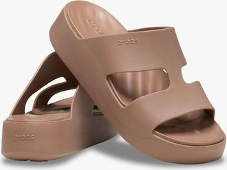 Crocs Womens Crocs GETAWAY PLATFORM Womens Sliders Latte - Cream - Size: 7