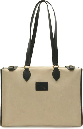 Herm&egrave;s Natural Navy Courchevel Leather Toile H Tote Bag (Pre-Owned)