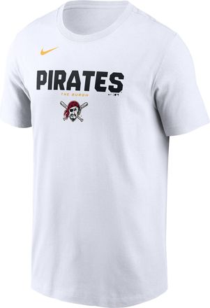 Nike Pittsburgh Pirates Bold Team Name Nike Mens MLB T-Shirt in White | N19910APTB-D31