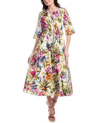 Tommy Bahama Verde Blooms Silk-Blend Maxi Dress