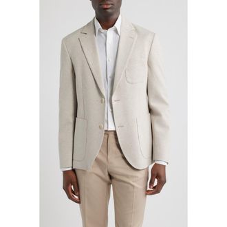 Nordstrom Henrik Trim Fit Tan Brushed Piqu&eacute; Sport Coat in Tan Pinguino Jacquard at Nordstrom, Size Xx-Large