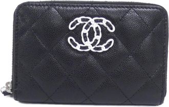 Chanel Black Grained Calfskin Coin Purse/Coin Case (Pre-Owned)