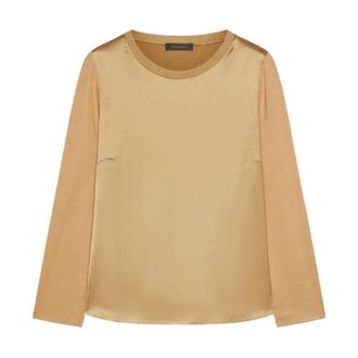 Elena Miro Viscose T-shirt - Dames - Blouses - Bruin - XL - Overhemden
