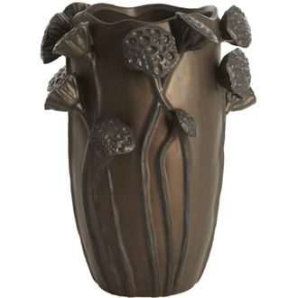 Light & Living Light&living - Vaso Lavci Cer&aacute;mica Mate Marr&oacute;n Oscuro