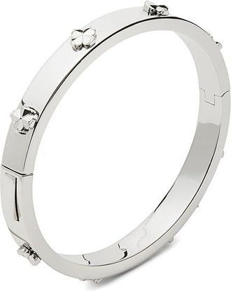 Kate Spade New York Spade Flower Hinge Bangle Womens Bracelet Silver, Brass