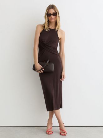 Reiss Grape Twist-front Sleeveless Jersey Dress, XS