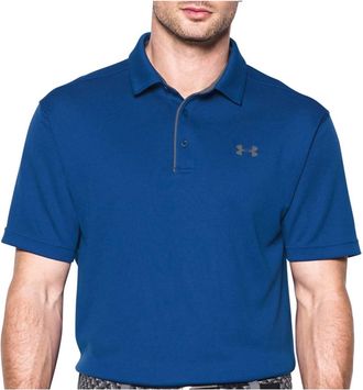 Under Armour Tech Button Up Placket Polo In Royal