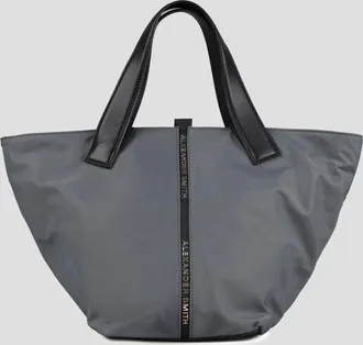 Alexander Smith Lauren Medium handbag with shoulder strap in grey nylon