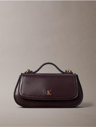 Calvin Klein Womens Hardware Monogram Crossbody Bag - Brown