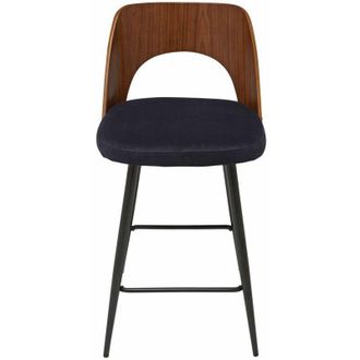 Signature Silla de barra en terciopelo azul L45 cm - AUSTIN