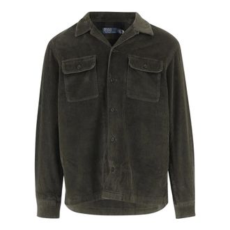 Polo Ralph Lauren Casual Shirts, male, Green, L, Cotton Velvet Shirt