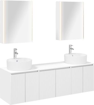 vidaXL Juego De Muebles De Ba&ntilde;o 5 Uds. Blanco Madera De Ingenier&iacute;a Vidaxl