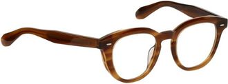 Oliver Peoples Accessoires, Heren, Bruin, ONE Size, Groene Lens Zonnebril