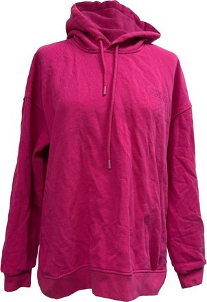 Ganni Ganni Logo-Embroidered Hoodie in Pink Cotton
