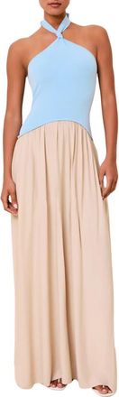 Solid & Striped The Jordan Halter Maxi Dress in Seabreeze Dune at Nordstrom, Size X-Small