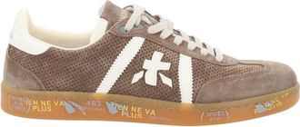 Premiata Taupe Bonnie Suede Perforated Sneakers