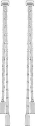 Vince Camuto Double Chain Linear Drop Earrings in Silver Tone at Nordstrom Rack
