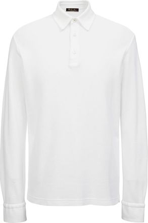 Loro Piana Mens Long-Sleeve Pique Polo Shirt
