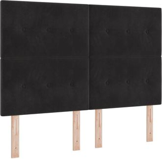 vidaXL Vidaxl - Headboard Wall-mounted with Headboard Black 160 cm Velvet