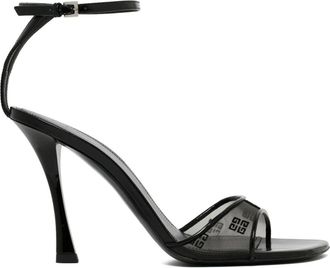 Givenchy Zwarte Sandalen met 4G Motief - Dames - Sandalen met hakken - Zwart - 38 EU - Leer - Schoenen