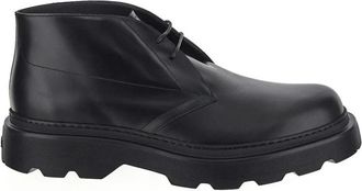 Tod's Carrarmato 24L Enkellaarsjes - Heren - Veterlaarzen - Zwart - 41 1/2 EU - Leer - Schoenen