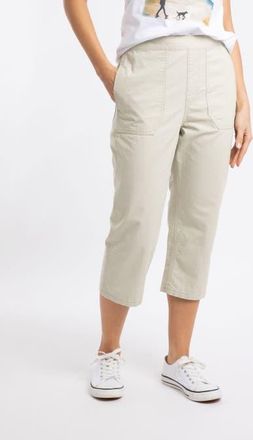 Weird Fish Anyar 3/4 Length Ripstop Trousers in Oyster at Nordstrom, Size 12