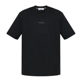 Stone Island T-Shirts, male, Black, Size: S T-shirt with logo