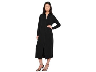 Eileen Fisher Stretch Jersey Knit Classic Collar Dress Womens Dress Black : XS, Tencel/Spandex/Lyocell