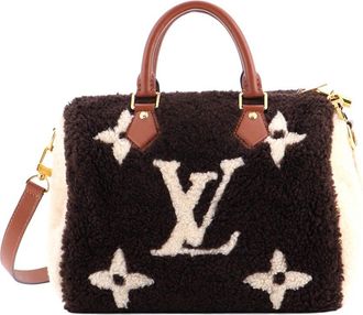 Louis Vuitton Brown Monogram Giant Teddy Fleece Speedy Bandouliere 25
