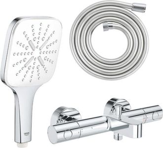 GROHE Mezclador De Ba&ntilde;o-ducha Precision Get Con Teleducha Vitalio Smartactive 130 Cube De 3 Chorros Y Flexo De 200cm