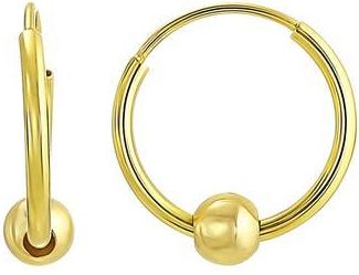 Candela Jewelry 14K Yellow Gold Beaded Endless Hoop Earrings at Nordstrom Rack