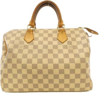 Louis Vuitton Azur Beige Brown Coated Canvas Boston Bag (Pre-Owned)