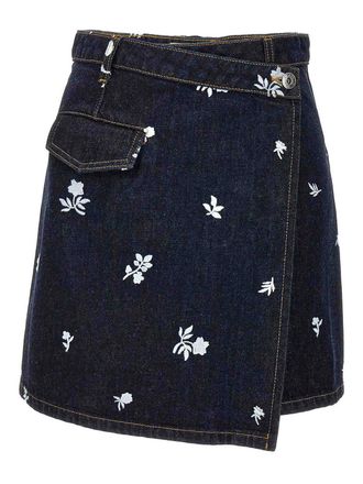 Lanvin All-Over Embroidery Skirt