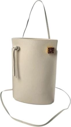 Loewe Pre-owned Shoulder Bag - Dames - Vintage Tas - Wit - ONE Size - Leer - Vintage