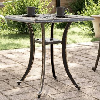 vidaXL Mesa De Jard&iacute;n Aluminio Fundido Bronce 53x53x53 Cm Vidaxl