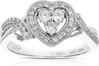 Vir Jewels 2/5 cttw Lab Grown Diamond Ring in Sterling Silver For Women