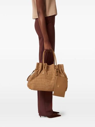 Elisabetta Franchi crocodile-print tote bag - Neutrals