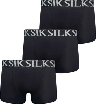 Siksilk Pack de 3 Calzoncillos Boxer para Hombre Negro XXL